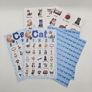 Cat Bingo Cards, Kitten Theme Game for 24 Players, Bingo Activities for Adult